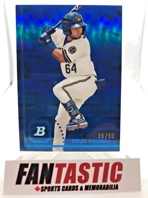 Felix Valerio BLUE Chrome Refractor /99 2022 Bowman Heritage BHPC-7 - Image 1 of 2