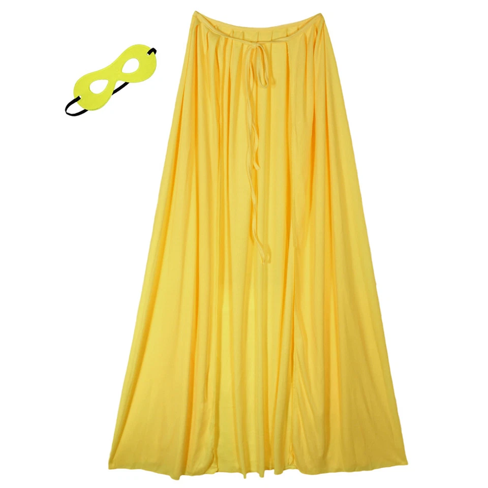 Conjunto de fantasia de capa e máscara de super-herói amarelo infantil 39" ~FESTA FANTASIA INFANTIL DE HALLOWEEN - Imagem 1 de 1