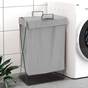 PU Folding Laundry Basket Dirty Washing Clothes Storage Bin Bag Hamper With Lid - Picture 1 of 39