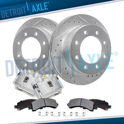 Rear Drilled Rotors Calipers Brake Pads for 2006-2019 Express Savana 2500/ 3500 - Image 1 of 4