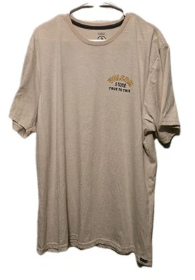 VOLCOM MODERN FIT TRUE TO THIS BEIGE CREAM MENS T SHIRT SIZE 2XL 🔥 - Image 1 of 4
