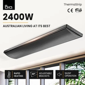 BIO 2400W Outdoor Strip Heater 240V Electric Radiant Panel Heat Bar 10A Plug - Picture 1 of 12