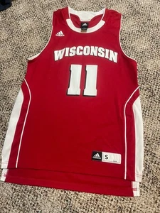 Adidas Wisconsin Badgers #11 Red Basketball Jersey Adult Small S Jordan Taylor L - Picture 1 of 4