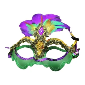 Feather Masquerade Mask Decorative Elegant for Events Reenactment Art Theater - Picture 1 of 5