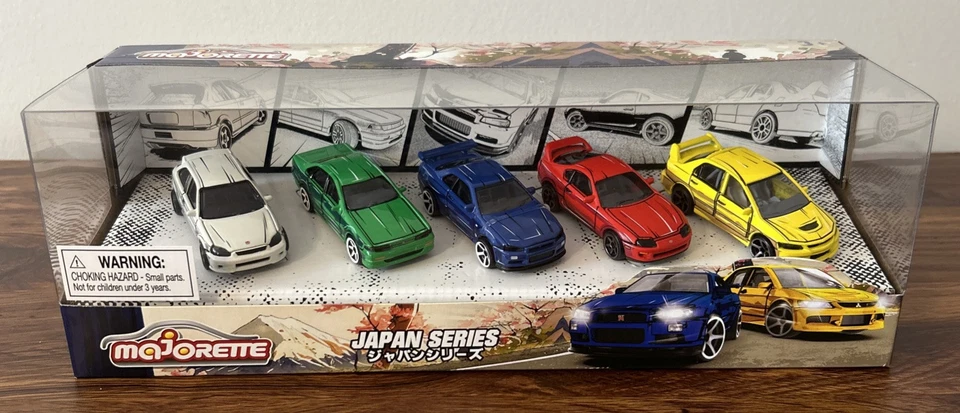 Paquete de regalo Majorette serie Japón Toyota Supra Honda Civic Nissan Skyline GT-R EVO Foto 1 de 4