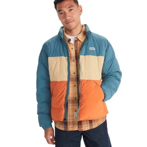Marmot Ares Winter Down Jacket Moon River/Light Oak/Tangelo men's Size small - Picture 1 of 8