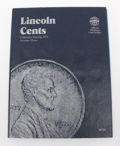 Lincoln Cent Penny Set 1975 - 2009 Collection 77 Coins Whitman Folder 9033 #3 Cover