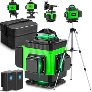 Livella laser 16 linee 4D 360° laser a linea incrociata autolivellante kit - Foto 1 di 23