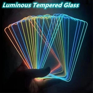 Luminous Tempered Glass For iphone 15 14 SE 12 Mini 11 Pro Max XR X XS 13 Pro 7 - Picture 1 of 16