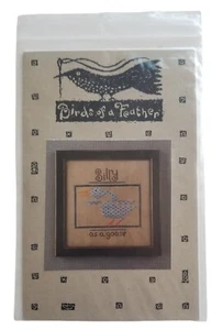 Birds of a Feather Silly as a Goose Cross Stitch Pattern Primitive Cute - Picture 1 of 3