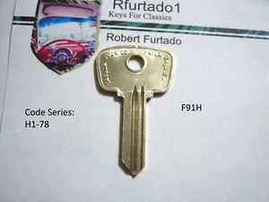 Key Blank for Vintage Alfa Romeo, Fiat 1955-69 & Many M/C (see code series) F91H - Bild 1 von 3