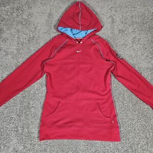 Nike Hoodie Women's Large USA Soccer Dri Fit Red Pullover Center Swoosh Fierce 
