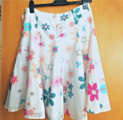 Gorgeous WAREHOUSE Floral Pink & Blue A-line Skirt ❤️ Size 10 - Image 1 of 4