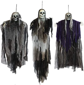 3 Pack Hanging Halloween Skeleton Ghosts Decorations, Grim Reapers for Best Hall - Picture 1 of 12