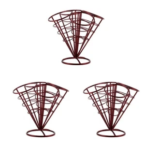 Set of 3 Pommes Ständer Halter Für Pommestüten Chipkegel Frittenhalter - Bild 1 von 12