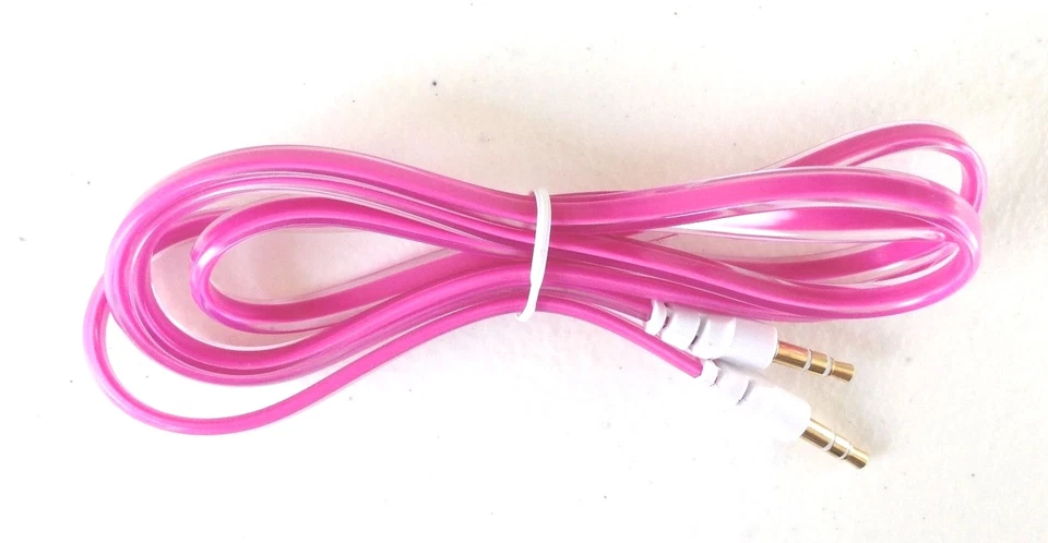 TUBO PLANO Estéreo Audio AUX Auxiliar 3.5mm Cable MACHO PARA iPhone 6 5 4s iPod mp3 Foto 1 de 2