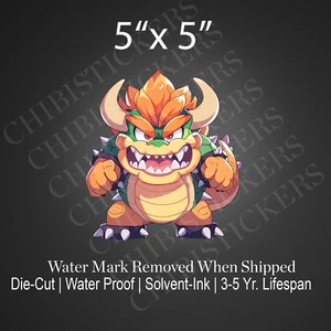 Pegatina de vinilo impermeable Chibi Bowser Luigi Daisy Super Mario Peeker - Imagen 1 de 2