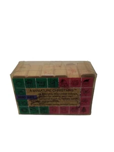 Estampillas de goma Hero Arts un conjunto de Navidad en miniatura 18 mini estampillas de colección 1990 - Imagen 1 de 8