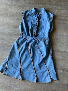 De Colección Panhandle Delgado Para Mujer Vaquera Denim Falda Conjunto Pradera Rodeo Grande 10 Volantes - Imagen 1 de 13