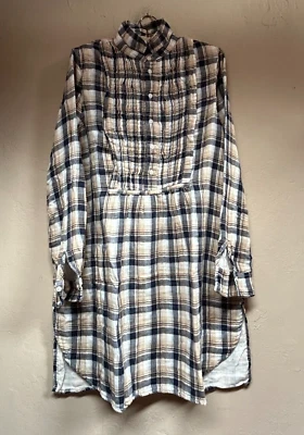 Top túnica Annette CP Shades para mujer mediano doble gasa lavado a cuadros 540-463 nuevo Foto 1 de 4