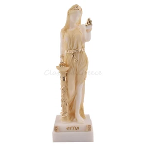 Statue antike griechische Göttin Hestia Alabaster 6,2" - 15 cm Gussmarmor Mythologie - Bild 1 von 10