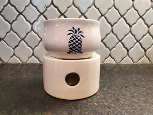 CERAMIC OIL WARMER AND TEA LIGHT HOLDER Pineapple With 2 Yankee Candle Tarts - Picture 1 of 4