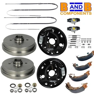 ZAPATOS DE TAMBOR DE FRENO PLACAS TRASERAS CABLES CILINDRO RUEDA KIT VW GOLF MK1 A1459 - Imagen 1 de 10