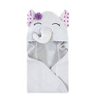 Hudson Baby Cotton Animal Face Hooded Towel, Purple Dots Pretty Elephant