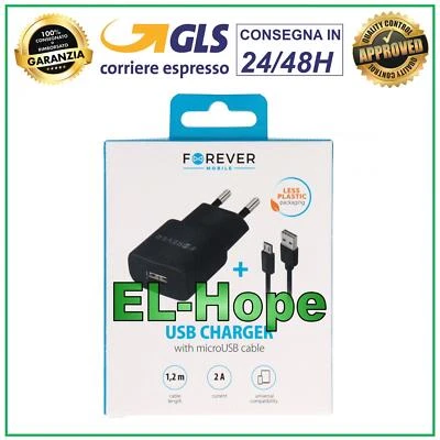 CARICA BATTERIA UNIVERSALE TRAVEL PER ONEPLUS 5V 10W CAVO MICRO USB 1.2 mt NERO - Immagine 1 di 2