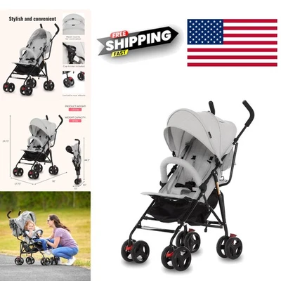 Comfortable Vista Moonwalk Baby Stroller in Light Gray with Removable Seat Cover - Image 1 of 4