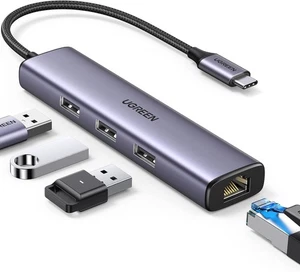 Concentrador USB C 3.0 Puerto con Adaptador de Red Gigabit Ethernet Multi Puerto 4 en 1 - Imagen 1 de 7