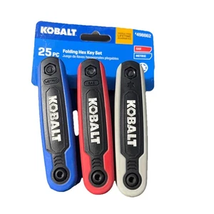 Kobalt Folding Hey Key Set 25 Piece SAE Metric Tool 3 Piece 0498862 New Tools - Picture 1 of 2