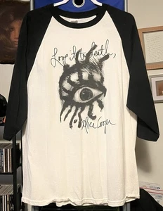 Alice Cooper Baseball Double Sided Concert Tee EUC Eye Love it to Death Size XL - Picture 1 of 7