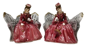 VTG Porcelain Victorian Lady Sofa Couch Figurine Set Southern Belle Thames Japan - Picture 1 of 19