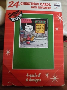 Share A Laugh 24 Weihnachtskarten mit Umschlägen Originalkarton American Greeting - Bild 1 von 3