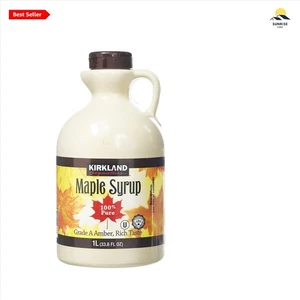 Canadian Maple Syrup Liquid 1L Grade A Amber Organic - Picture 1 of 2