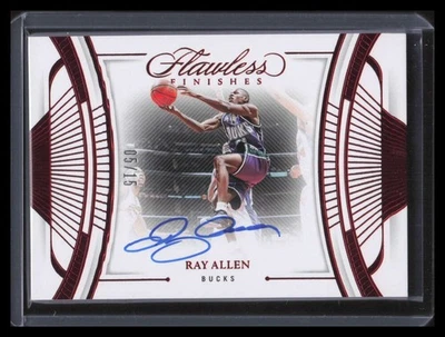 2023-24 Panini Flawless Flawless Finishes Signatures Ruby 16 Ray Allen Auto 5/15 - Imagem 1 de 2