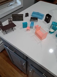 MCM 16 piezas ~ Plasco ~ Muebles para casa de muñecas / Barbie años 60 ~ ¡Colores geniales! Usado en excelente estado! - Imagen 1 de 10