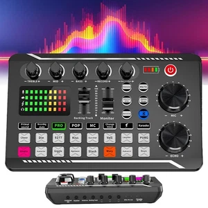 Professional Audio Mixer Live Sound Card and Audio Interface w/ DJ Mixer Effects - Picture 1 of 13