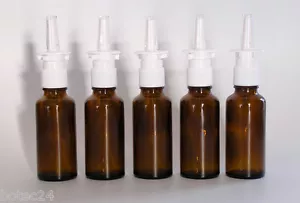 Nasenzerstäuber Nasenspray 5 St. 30 ml NEU Braunglas ohne Inhalt !! - Bild 1 von 1