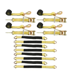 Labwork For Trailers&Snap Hooks Ratchet Car Straps Car Tie Down Straps - Picture 1 of 22