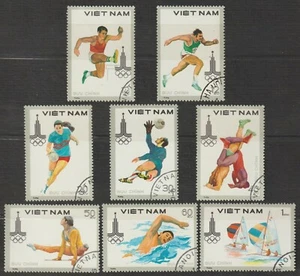 1980 Vietnam Stamp Summer Olympics Moscow Scott # 1052-1059 Cto NH - Picture 1 of 1