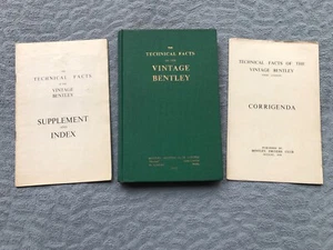 TECHNICAL FACTS OF THE VINTAGE BENTLEY RARE 1st ED 1955 SUPPLEMENT & CORRIGENDA - Picture 1 of 24