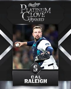 Cal Raleigh 2024 AL Platinum Glove Award Seattle Mariners 8x10 MLB Photo - Picture 1 of 1