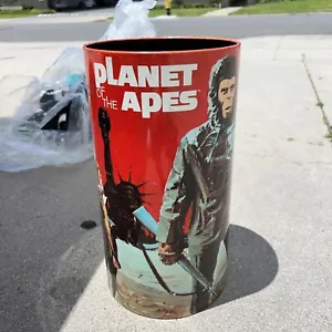 1967 Vintage Planet Of The Apes Cheinco Trash Can Waste Basket Metal Cornelius + - Picture 1 of 6