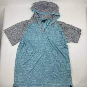 Burnside Hoodie Boys Large Blue Gray Short Sleeve - Picture 1 of 10