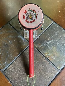 Vintage Wood Twist Hand Drum Rattle We Be Jammin’ Bahamas Caribbean Hand Made - Picture 1 of 8