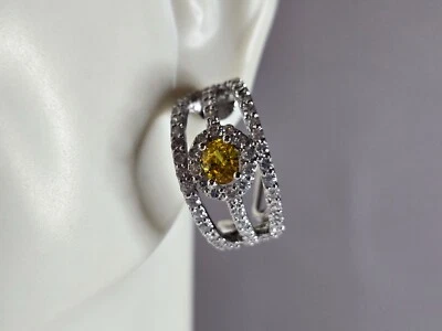 Pendientes de berilo dorado de plata de ley Estate para mujer 6,6 g E7877 Foto 1 de 4