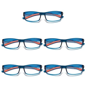 5 PK Mens Unisex Blue Light Blocking Reading Glasses Black White Frame Readers - Picture 1 of 18