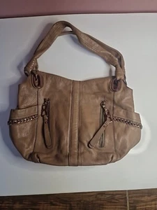 B. MAKOWSKY ALICE Brown Leather Tote Shoulder Bag Hobo Medium - Picture 1 of 17